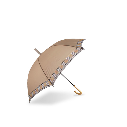 مشمش مخطط جزئي مظلة قماش حريري مستقيمة -0E6B0201 مشمش مخطط جزئي مظلة قماش حريري مستقيمة -0E6B0201