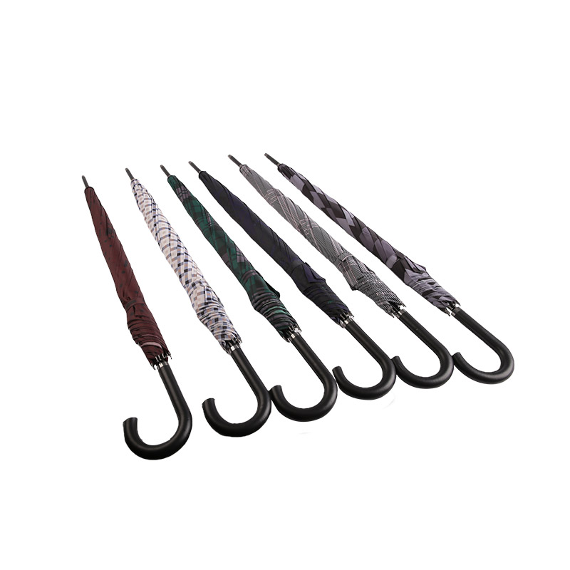 مظلة مستقيمة من قماش حريري متقلب رمادي داكن - 0E6B0351