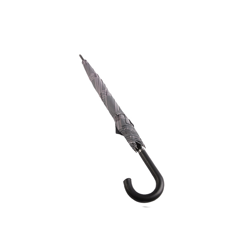 مظلة مستقيمة من قماش حريري متقلب رمادي داكن - 0E6B0351