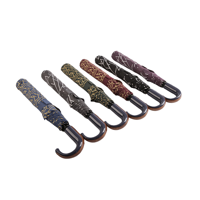 أنماط هندسية قماش حريري مظلة ذات طيتين -0E6B0412