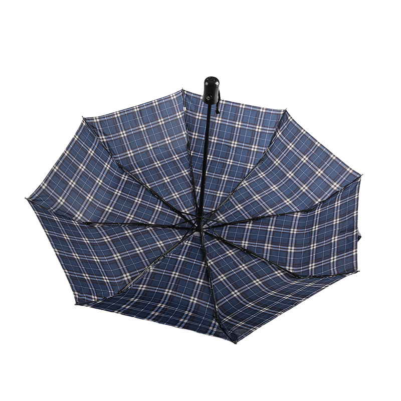 مخطط شبكي يتقلص مظلة قماشية بثلاث طيات - 0E6B0432
