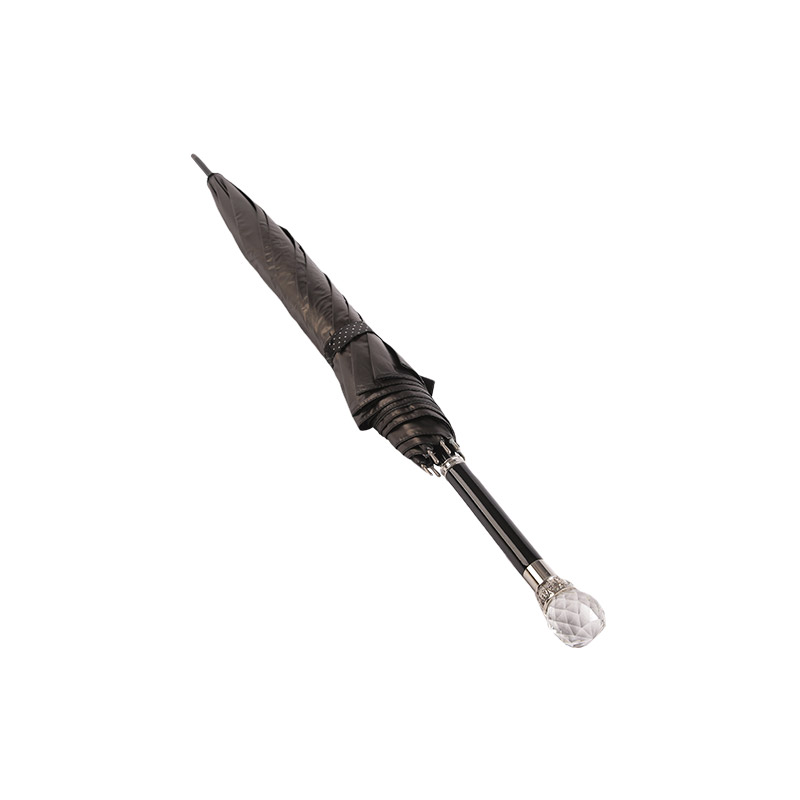 مقبض حريري بدرجة الغلاف الجوي مع مظلة مستقيمة مطلية باللون الأسود - 0E6B0733